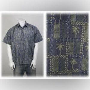 Cooke Street Honolulu Palm Trees Short Sleeve Button Down Shirt